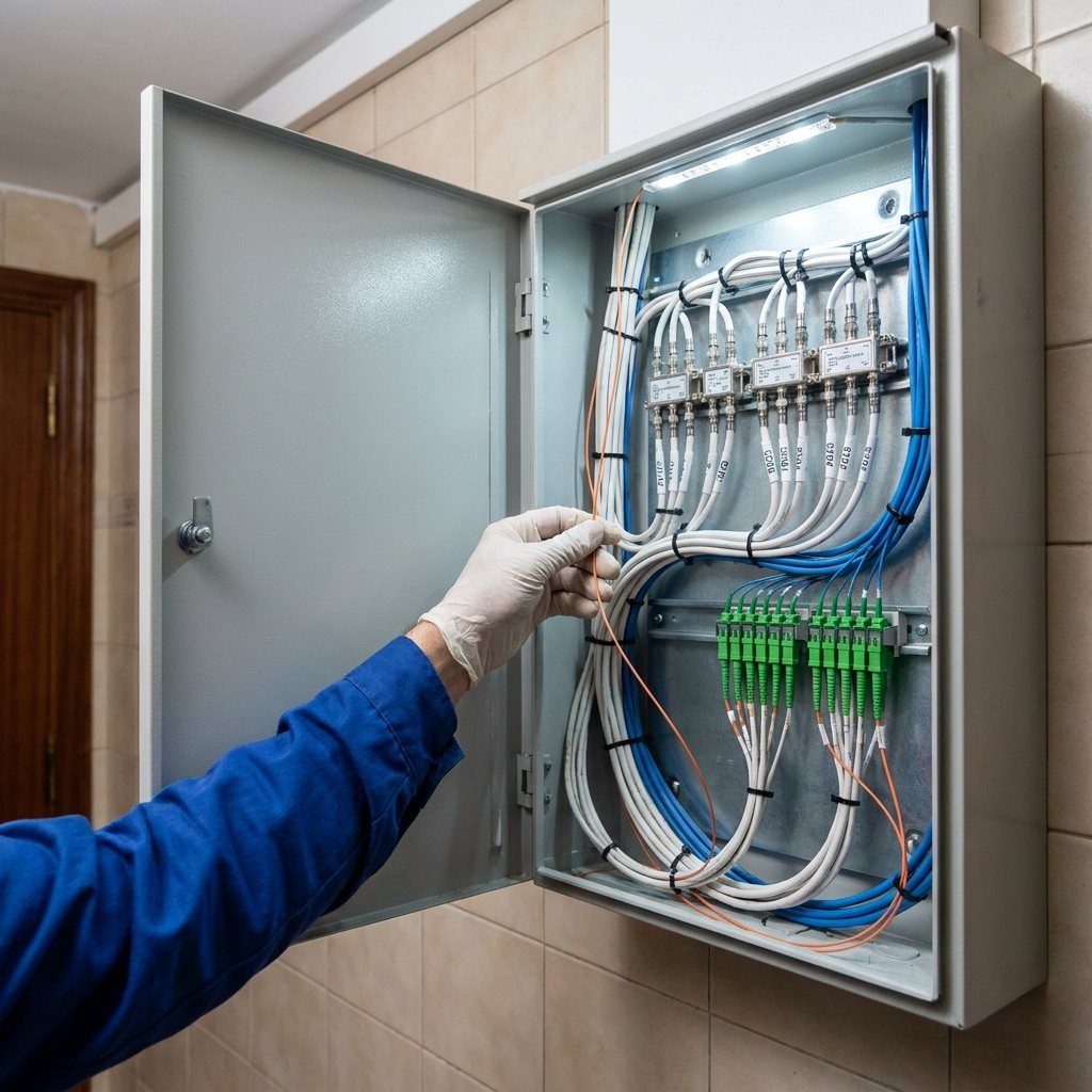 Trabajo de instalación de telecomunicaciones